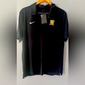 Black Nike Iowa Hawkeye Polo - Size L - official collegiate apparel. NWT